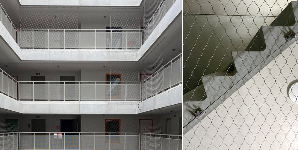 Safety Mesh made of materials including Stainless Steel Ferrule Cable Mesh, covering an area of 411㎡ in Holland. Safety Mesh made of materials including Stainless Steel Ferrule Cable Mesh, covering an area of 411㎡ in Holland.