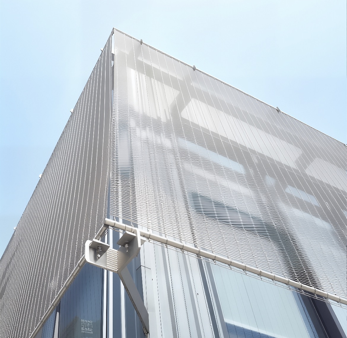建築用ケーブルロッドメッシュを現代的な建物のファサード外装として適用